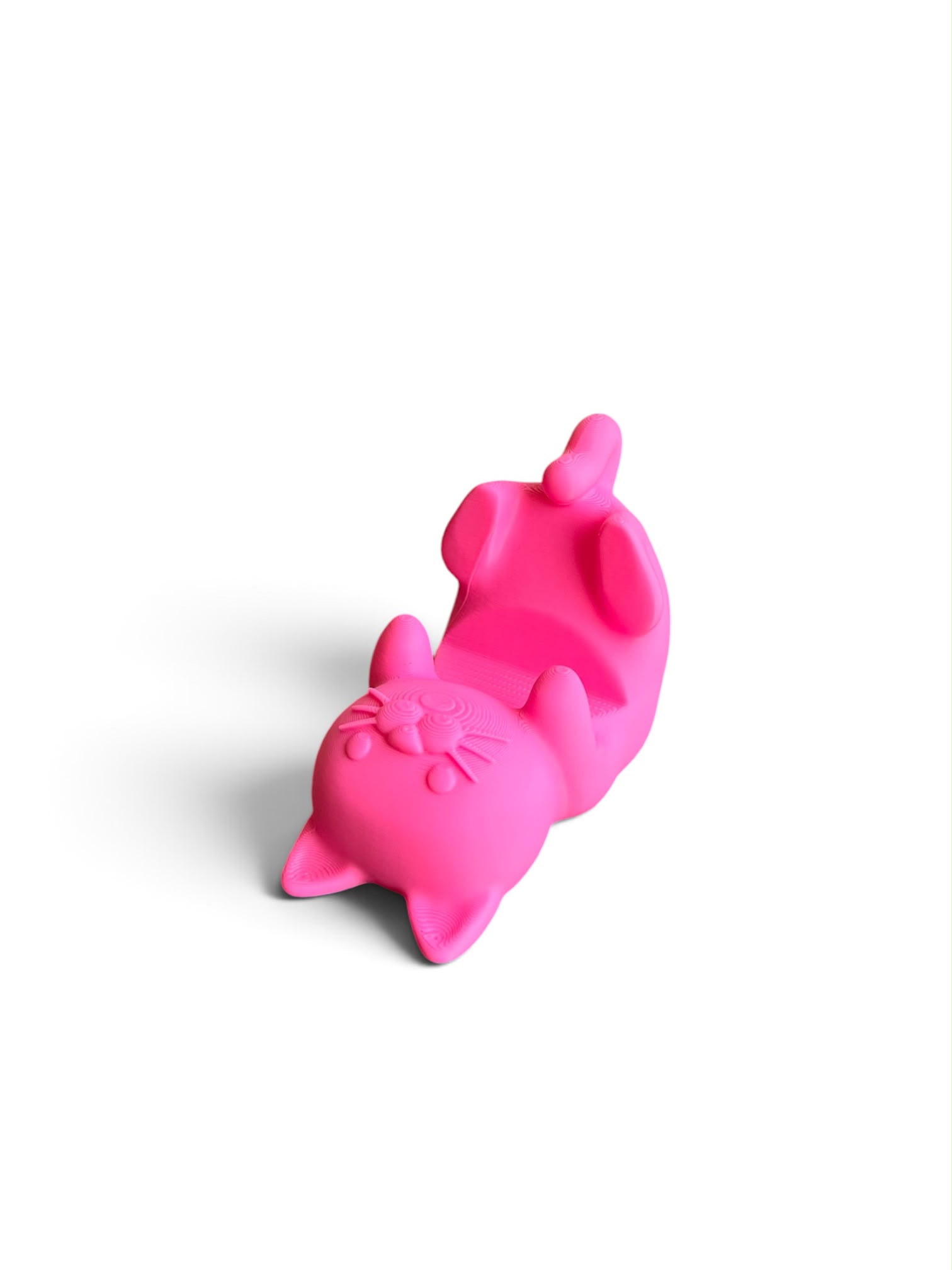 Pembe Kedi Form 3D Baskı Telefon Tutucu