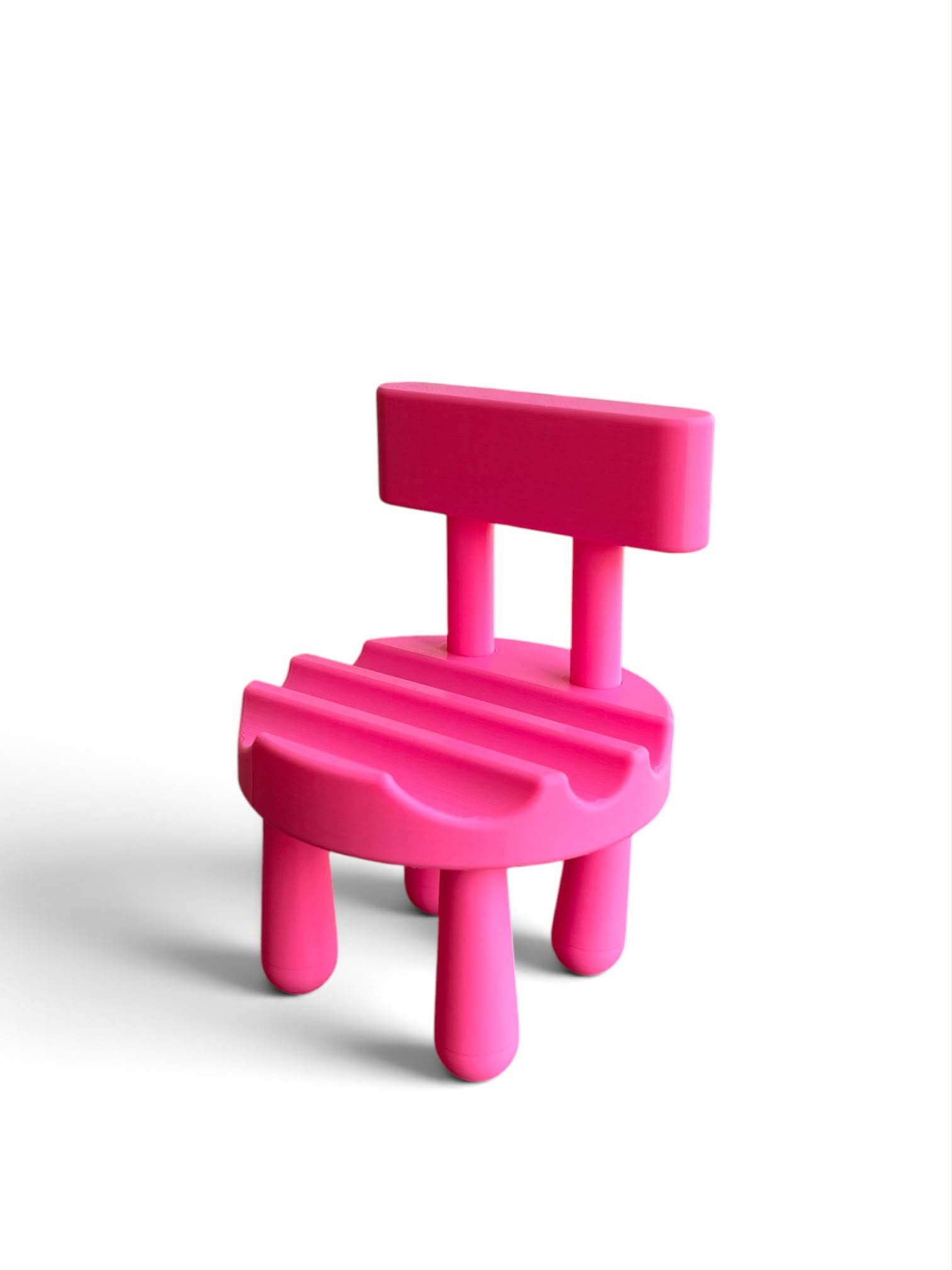 Sandalye Form Pembe 3D Baskı Telefon Tutucu