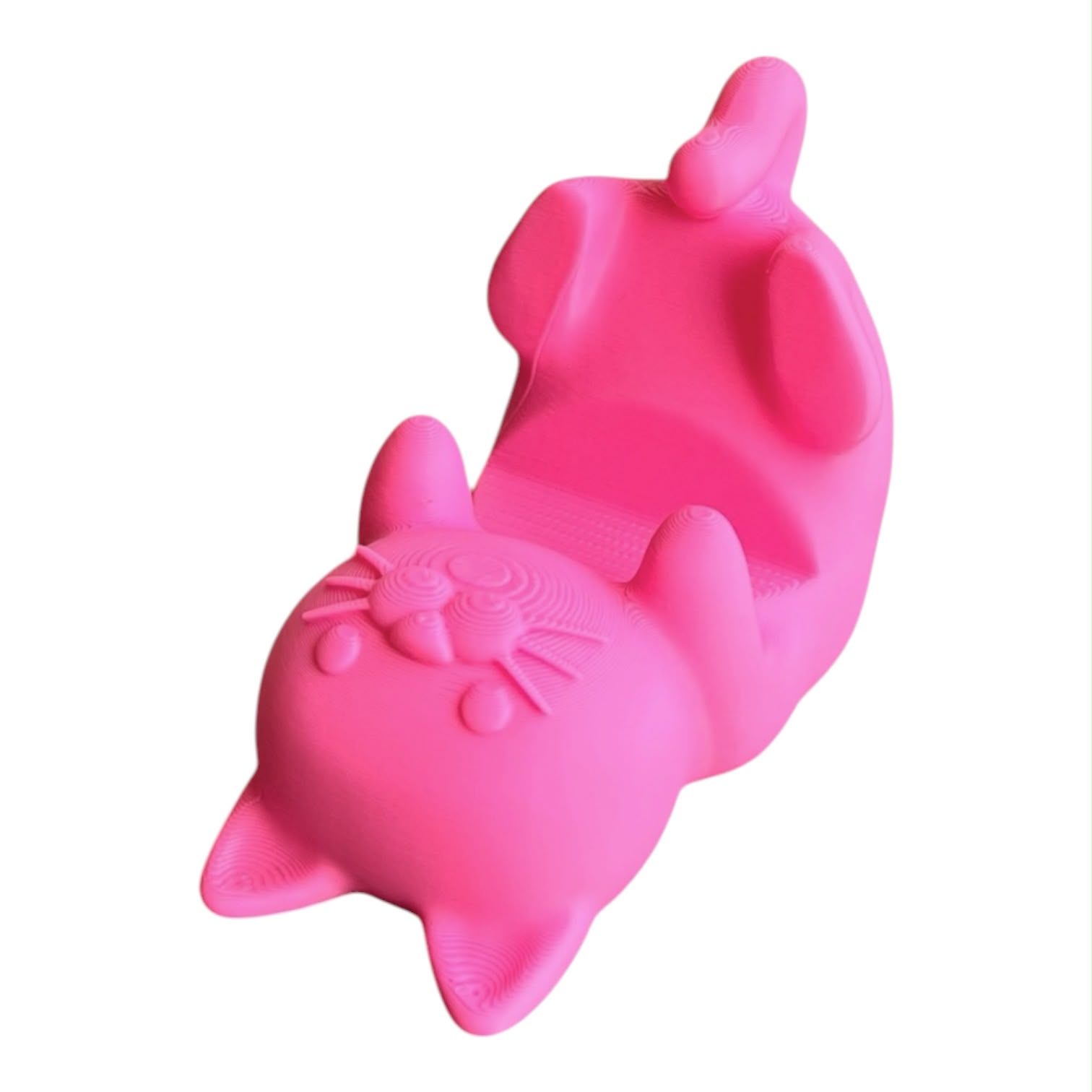 Pembe Kedi Form 3D Baskı Telefon Tutucu